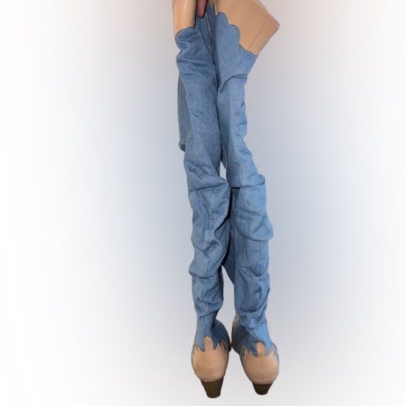 Cape Robbin Blue Over the Knee Boots - Picture 6 of 7